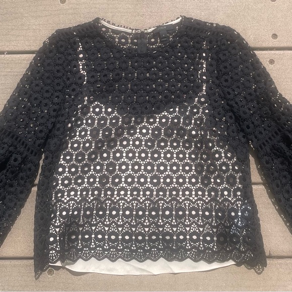 NWOT J. Crew daisy lace top. Size 0. - Picture 2 of 2